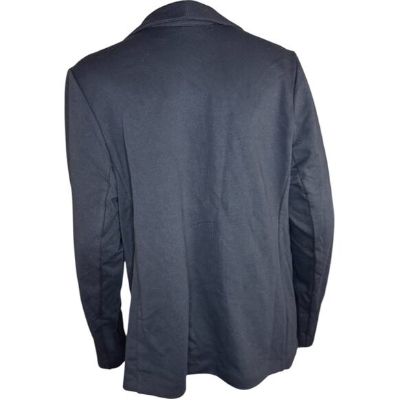 Susan Graver Weekend Washed French Terry Blazer Black Large Business Career NWOT - Picture 4 of 14